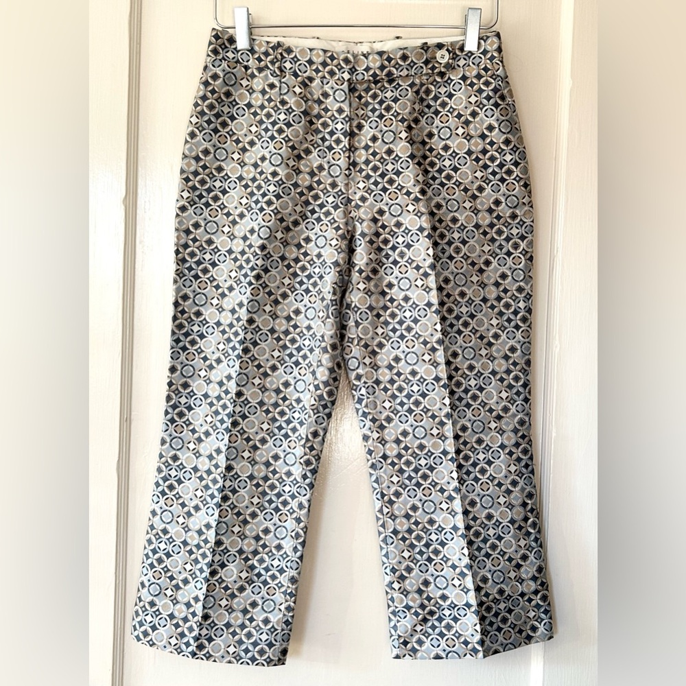 Vintage Celine Silk Brocade Diamond Embroidered Crop Trouser‎ Pants 4